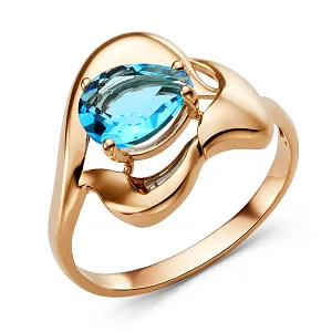 Кольцо из красного золота с swiss топазом