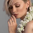 Серьги из красного золота с фианитами