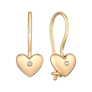 Серьги из красного золота с бриллиантами