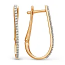 Серьги из красного золота с фианитами