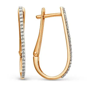 Серьги из красного золота с фианитами