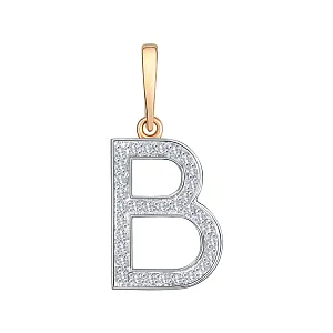 Подвеска из красного золота с бриллиантами