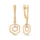 Серьги из красного золота с фианитами