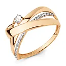 Кольцо из красного золота с фианитами