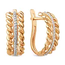 Серьги из красного золота с фианитами