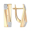 Серьги из красного золота с фианитами