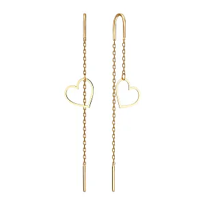 Серьги продевки из красного золота