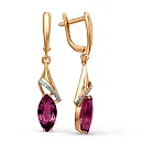 Серьги из красного золота с корундами