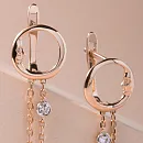 Серьги из красного золота с фианитами