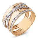 Кольцо из красного золота с фианитами