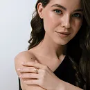 Кольцо из красного золота с фианитами