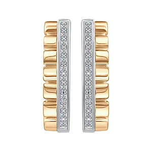 Серьги из красного золота с бриллиантами