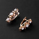 Серьги из красного золота с фианитами