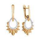 Серьги из красного золота с фианитами