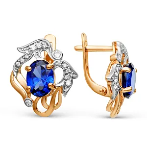 Серьги из красного золота с корундами