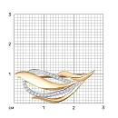 Брошь из красного золота с фианитами