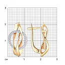 Серьги из красного золота с фианитами