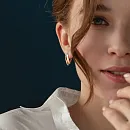 Серьги из красного золота с фианитами