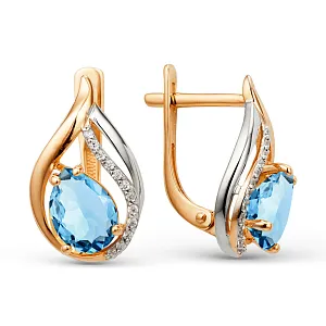 Серьги из красного золота с swiss топазами