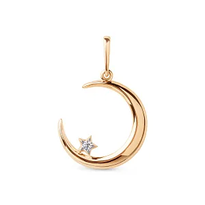 Подвеска из красного золота с фианитом