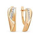 Серьги из красного золота с фианитами