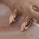 Серьги из красного золота с фианитами
