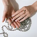 Кольцо из красного золота с фианитами