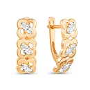 Серьги из красного золота с фианитами