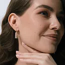 Серьги из красного золота с фианитами