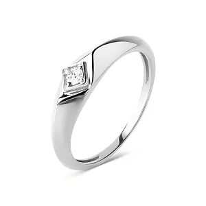 Кольцо из белого золота с фианитом