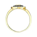 Кольцо из желтого золота с бриллиантами и сапфиром