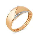 Кольцо из красного золота с фианитами