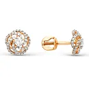 Серьги из красного золота с фианитами