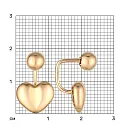 Серьги пусеты из красного золота