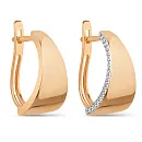 Серьги из красного золота с фианитами