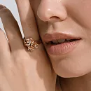 Кольцо из красного золота с фианитами