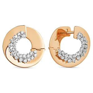 Серьги из красного золота с фианитами