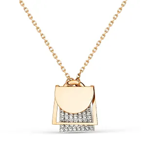 Колье из красного золота с фианитами