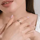 Кольцо из красного золота с фианитами