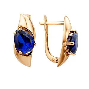 Серьги из красного золота с корундами