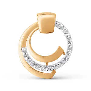 Подвеска из красного золота с фианитами