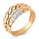 Кольцо из красного золота с фианитами