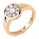 Кольцо из красного золота с фианитами