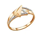 Кольцо из красного золота с фианитами