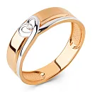 Кольцо из красного золота с фианитом