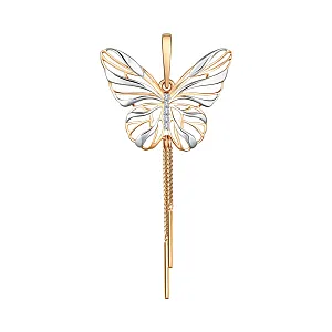 Подвеска из красного золота с фианитами