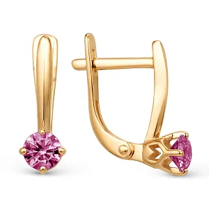 Серьги из красного золота с корундами