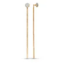 Серьги продевки из красного золота с фианитами