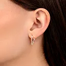 Серьги из красного золота с фианитами