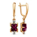Серьги из красного золота с гранатами